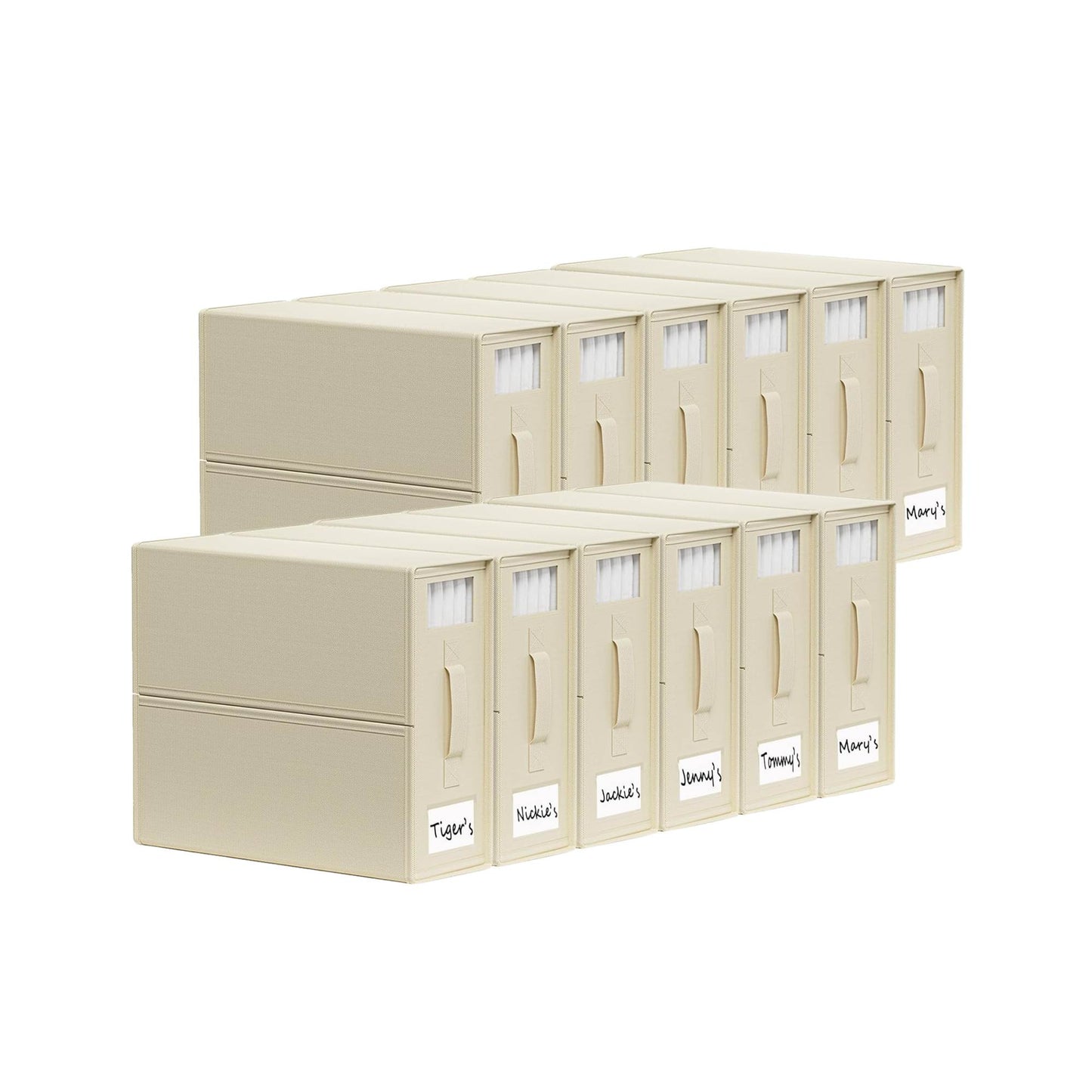 Kitchee Foldable Bed Sheet Storage Boxes - Linen Blanket and Closet Organiser Beige