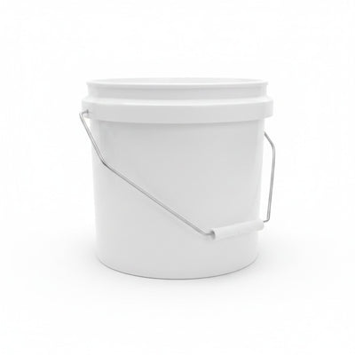 Kitchee Bulk 10x 10L Plastic Buckets + Lids - Empty White With Handle Large Pail