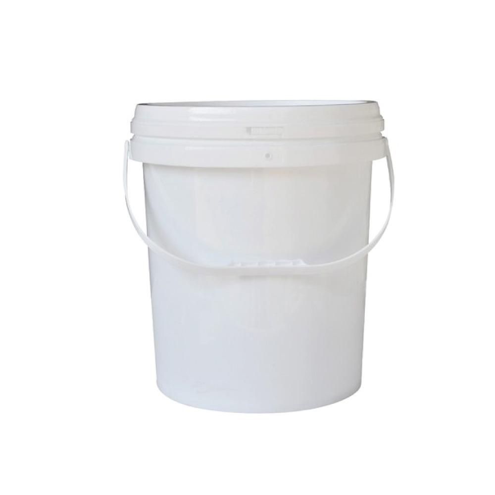 Kitchee Plastic White Buckets Handle + Lids - 2L 5L 10L - Small and Large Pail