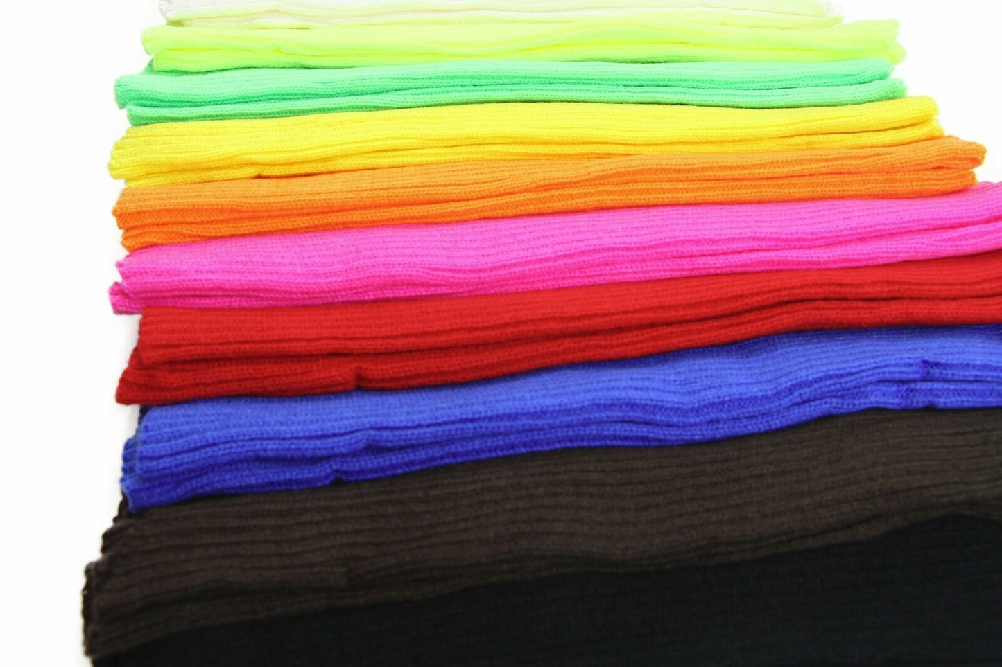 Leg Warmers Socks Wooly Knitted Wool Warmer Black Blue Red Fluro Neon 80S Knit