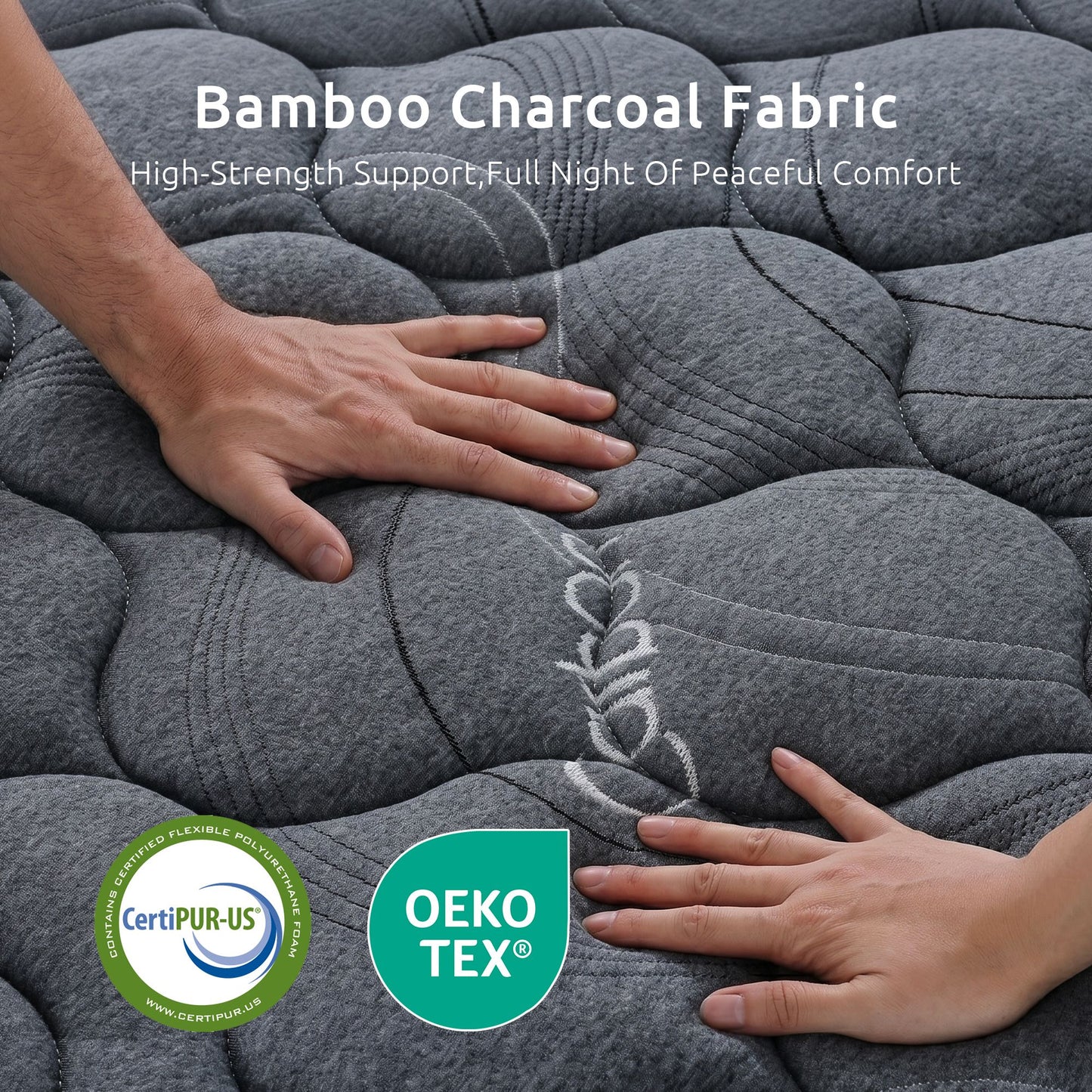 Levitex King Mattress 25 cm Hybrid Pocket Spring with 4cm Egg Crate Foam for Deep Sleep Bamboo Charcoal Fabric
