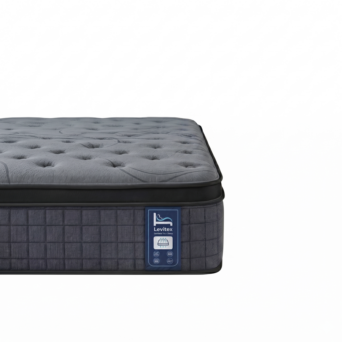 Levitex King Single Mattress 33 cm 7-Zone Pocket Spring 8.0 Extra Firm with Dual-Row Edge Support & Breathable Knit Cover