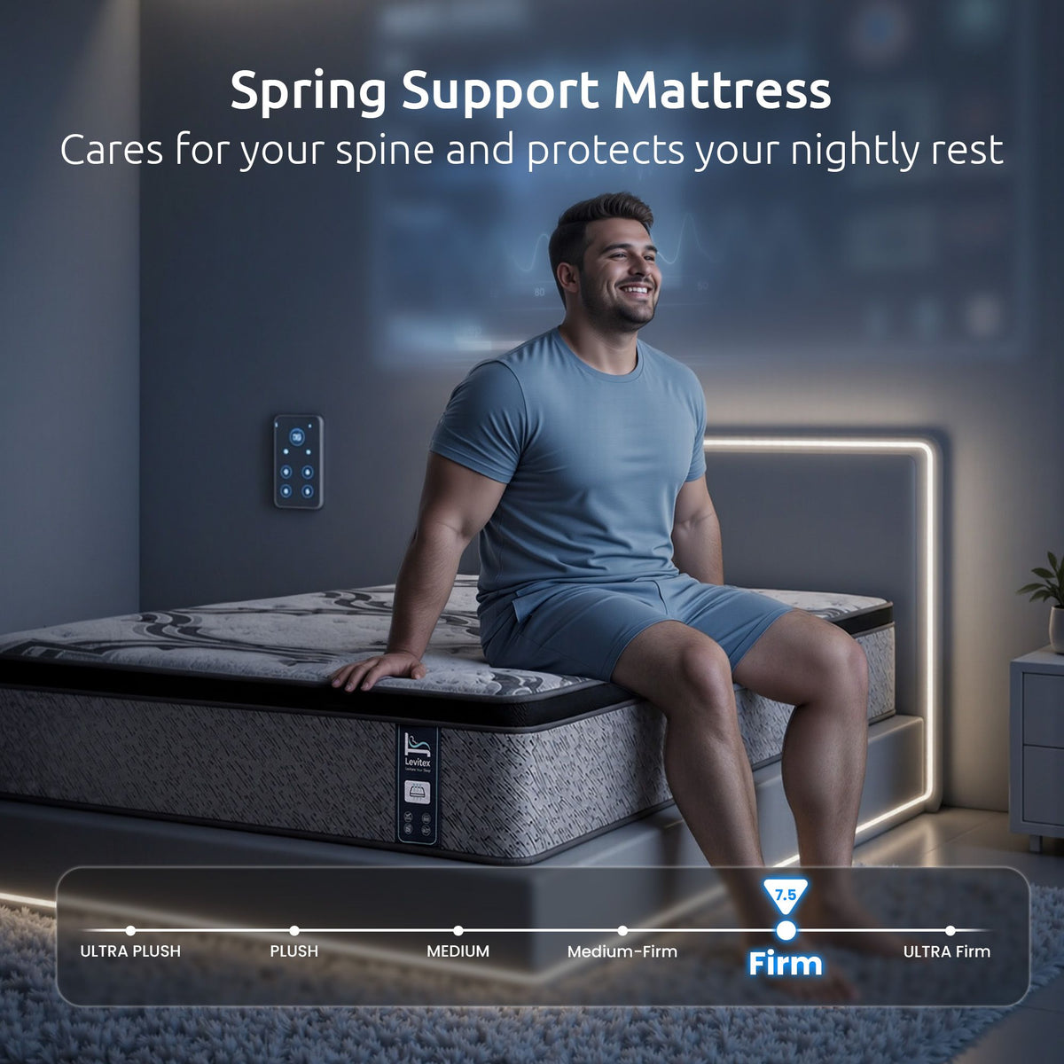 Levitex King Single Mattress 34 cm 5-Zone Pocket Spring with Latex & Memory Foam or Extra Lumbar & Shoulder Support