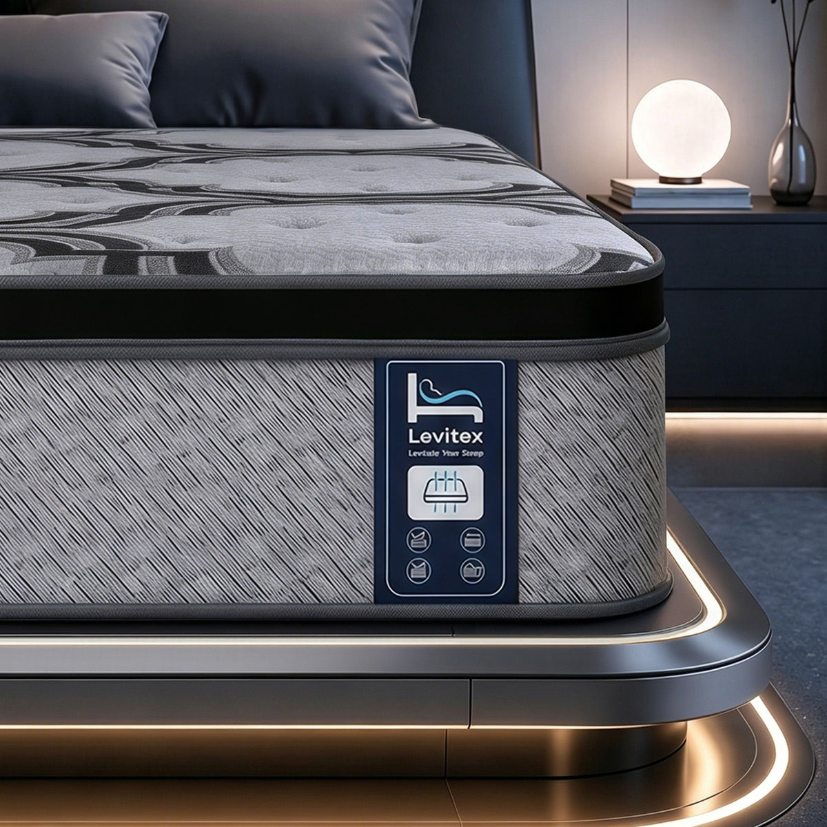 Levitex Queen Mattress 34 cm 5-Zone Pocket Spring with Latex & Memory Foam or Extra Lumbar & Shoulder Support