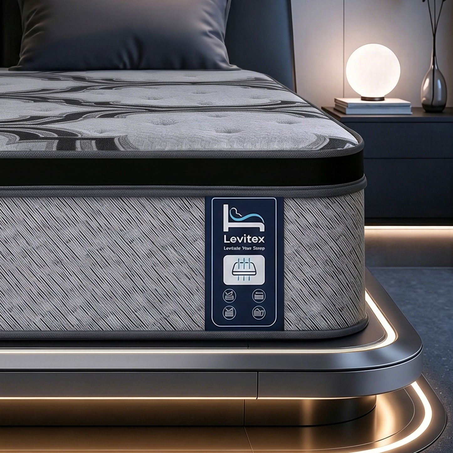 Levitex Single Mattress 34 cm 5-Zone Pocket Spring with Latex & Memory Foam or Extra Lumbar & Shoulder Support
