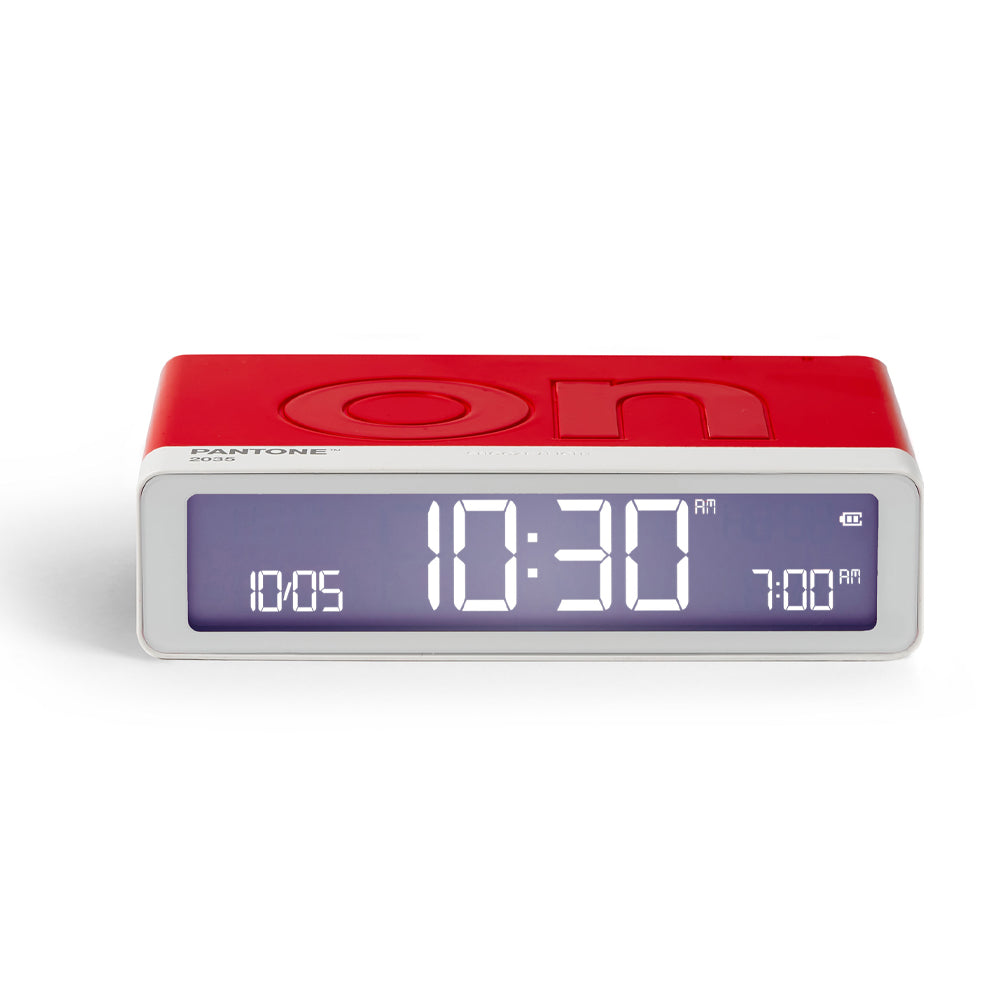 Lexon Flip Classic Reversible Alarm Clock PANTONE - 2035 Red