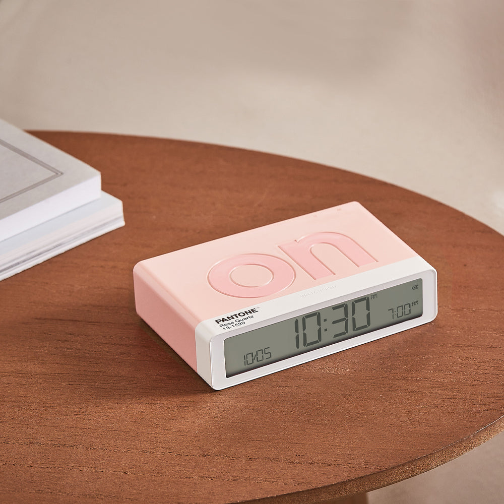 Lexon Flip Classic Reversible Alarm Clock PANTONE - Rose Pink