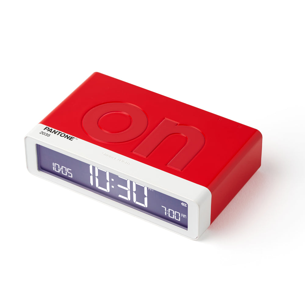 Lexon GIFT Set PANTONE - Includes Mino+ Mini Speaker, Flip Classic Clock, Mina M Lamp, Thykho 3 Speaker - 2035 Red