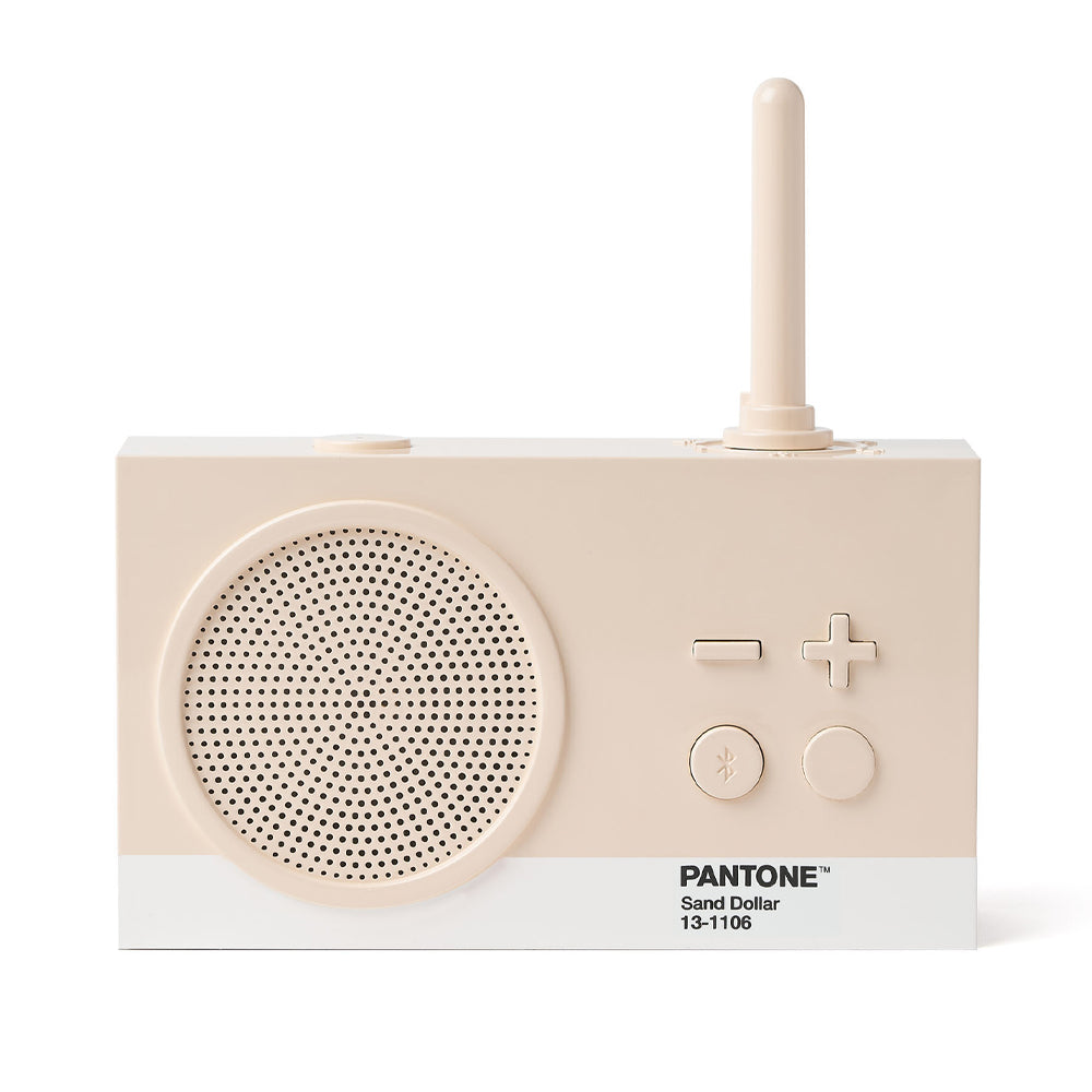 Lexon GIFT Set PANTONE - Includes Mino+ Mini Speaker, Flip Classic Clock, Mina M Lamp, Thykho 3 Speaker - Sand