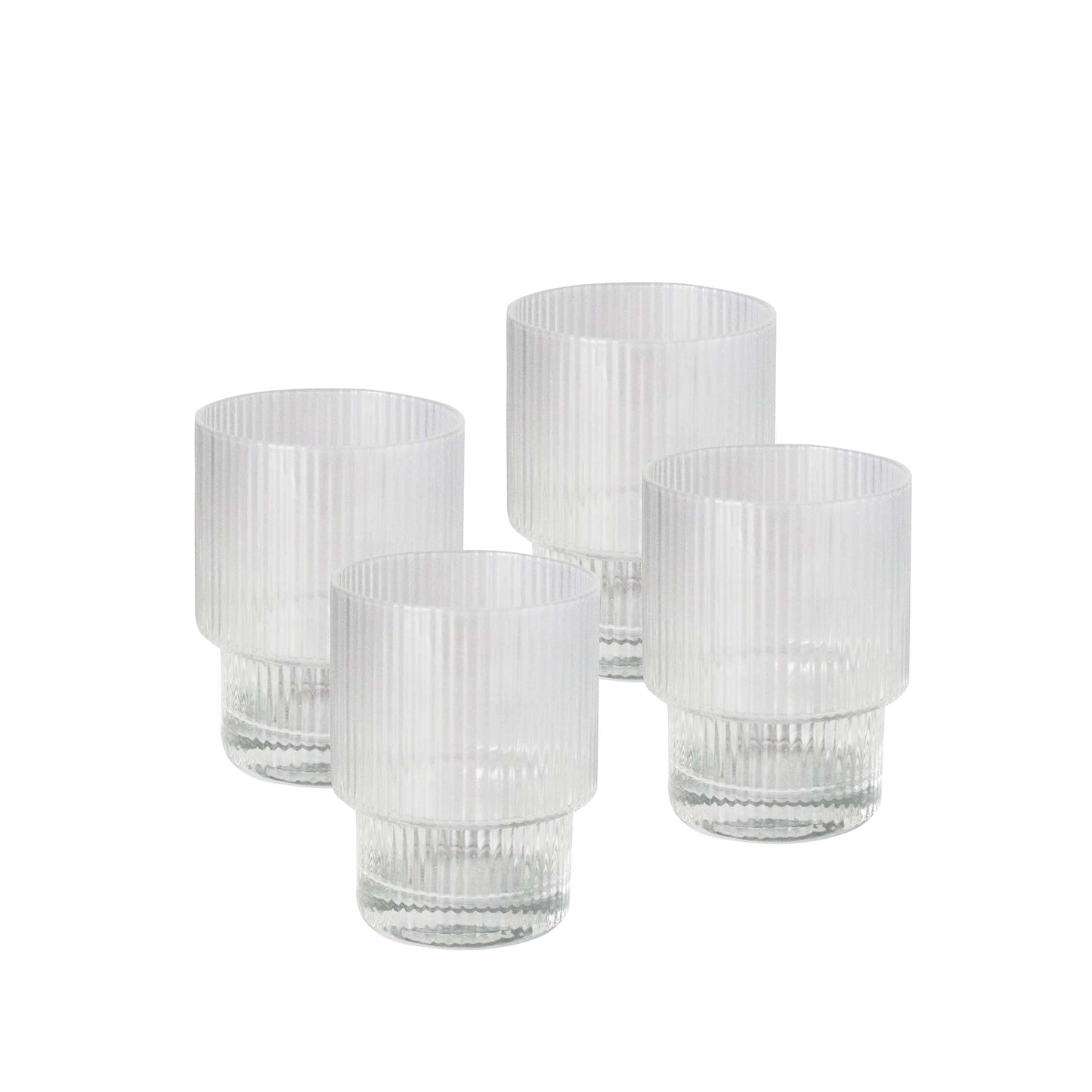 Linnea Ribbed Glass Tumbler (S4)