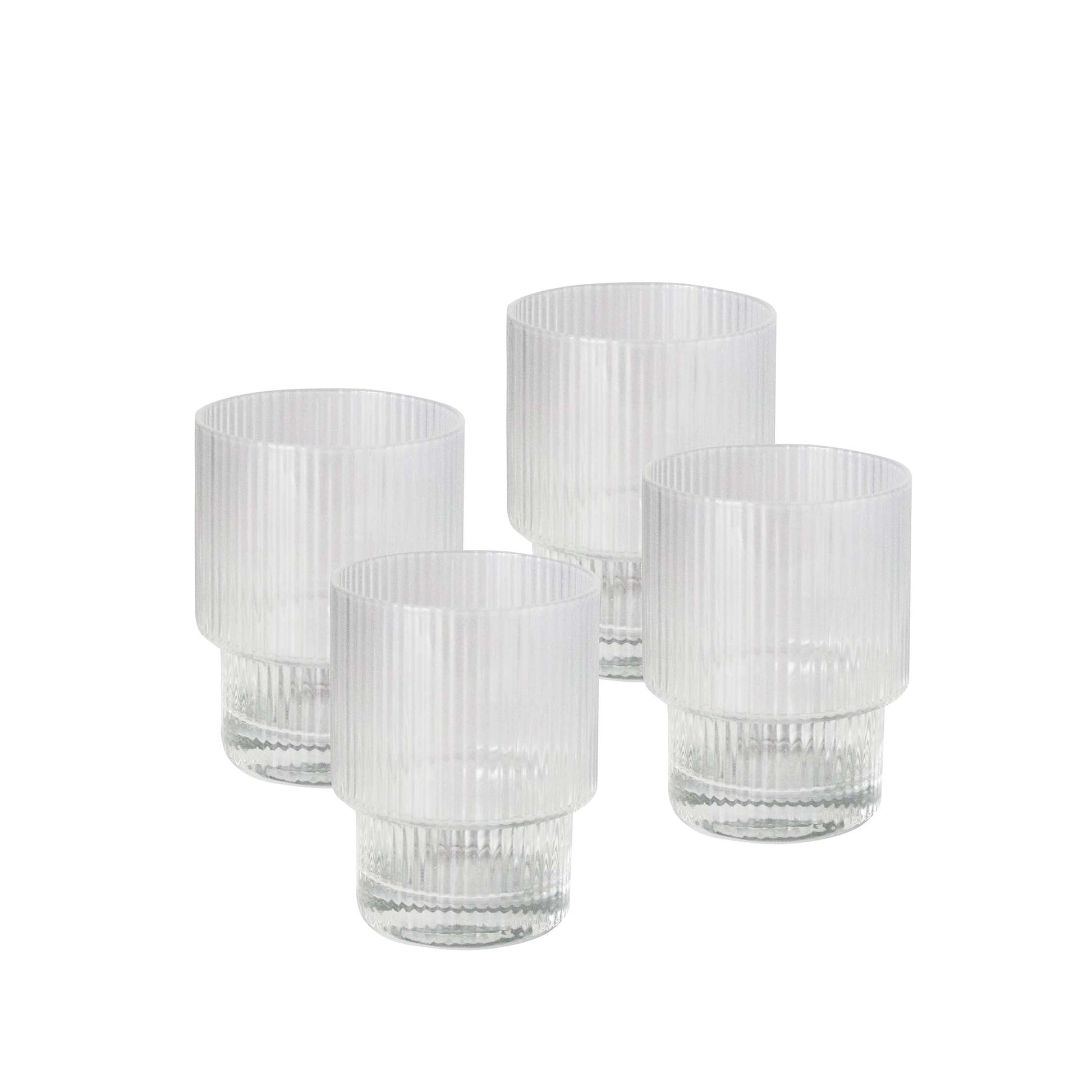 Linnea Ribbed Glass Tumbler (S4)