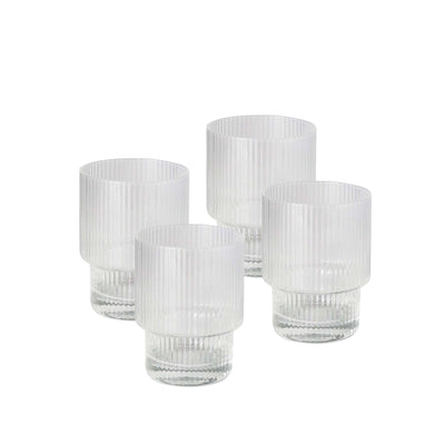 Linnea Ribbed Glass Tumbler (S4)