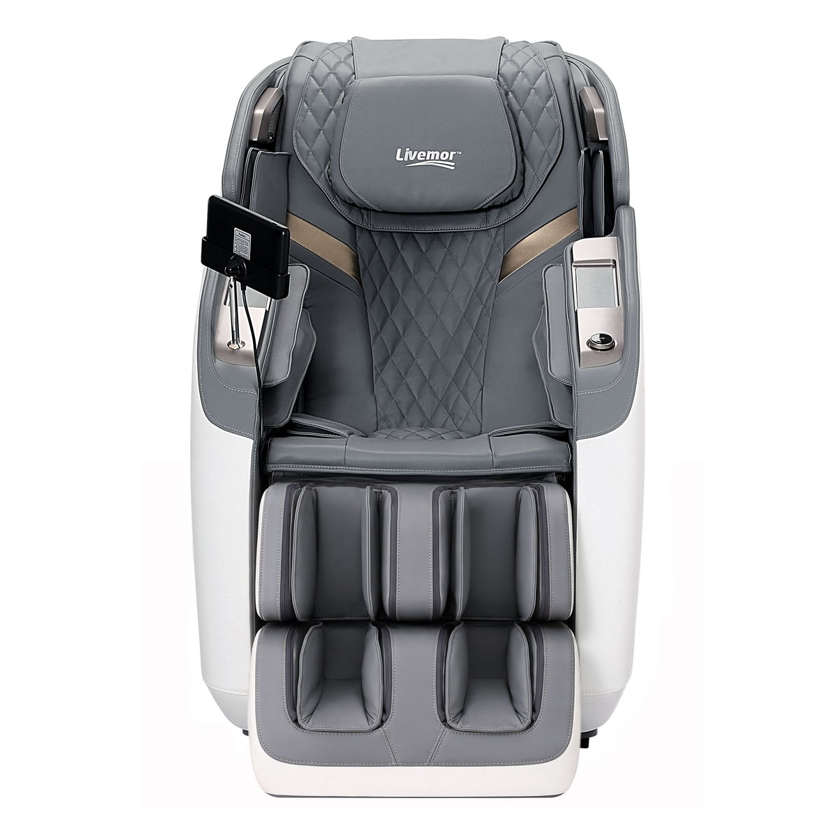 Livemor Prestige 4D Dual Mechanism Massage Chair, Full Body Zero Gravity Recliner with Extended SL Track, Body Scan, Air Compression, Waist Heating, Foot Rollers, Voice Control & Wireless Charging