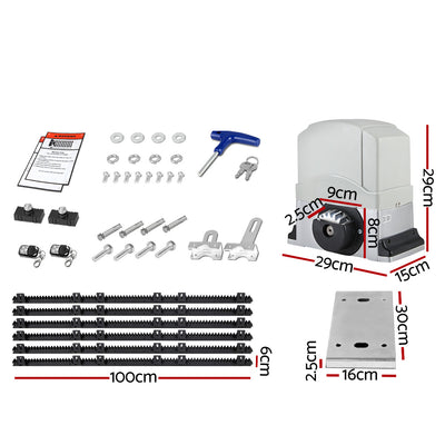 LockMaster Automatic Sliding Gate Opener Kit 6M 1200KG