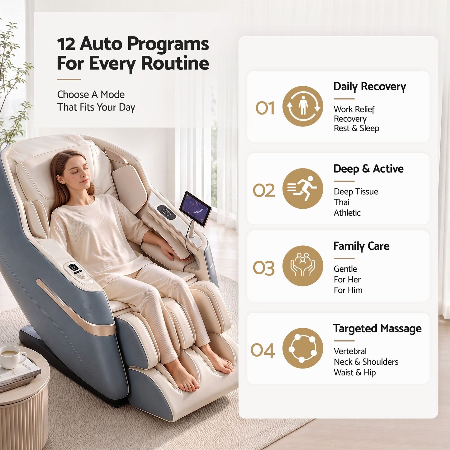 Livemor Elite 4D Massage Chair E1 Full Body Zero Gravity Recliner SL Track AI Body Scan