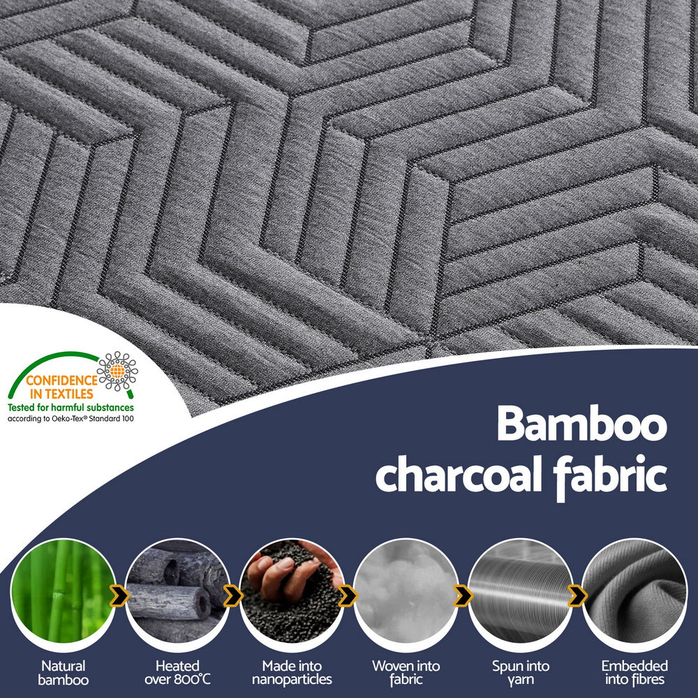 Giselle 8cm Memory Foam Mattress Topper Gel Dual Layer Foam Bamboo King Single