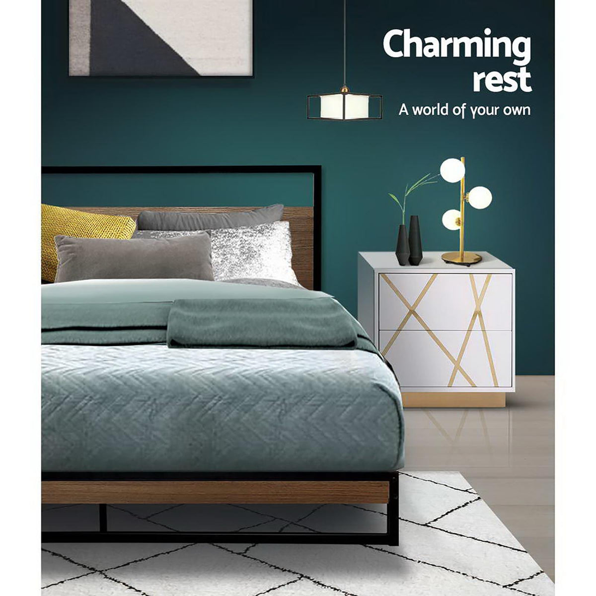 Artiss Bed Frame Double Size Metal Bed Frame DANE