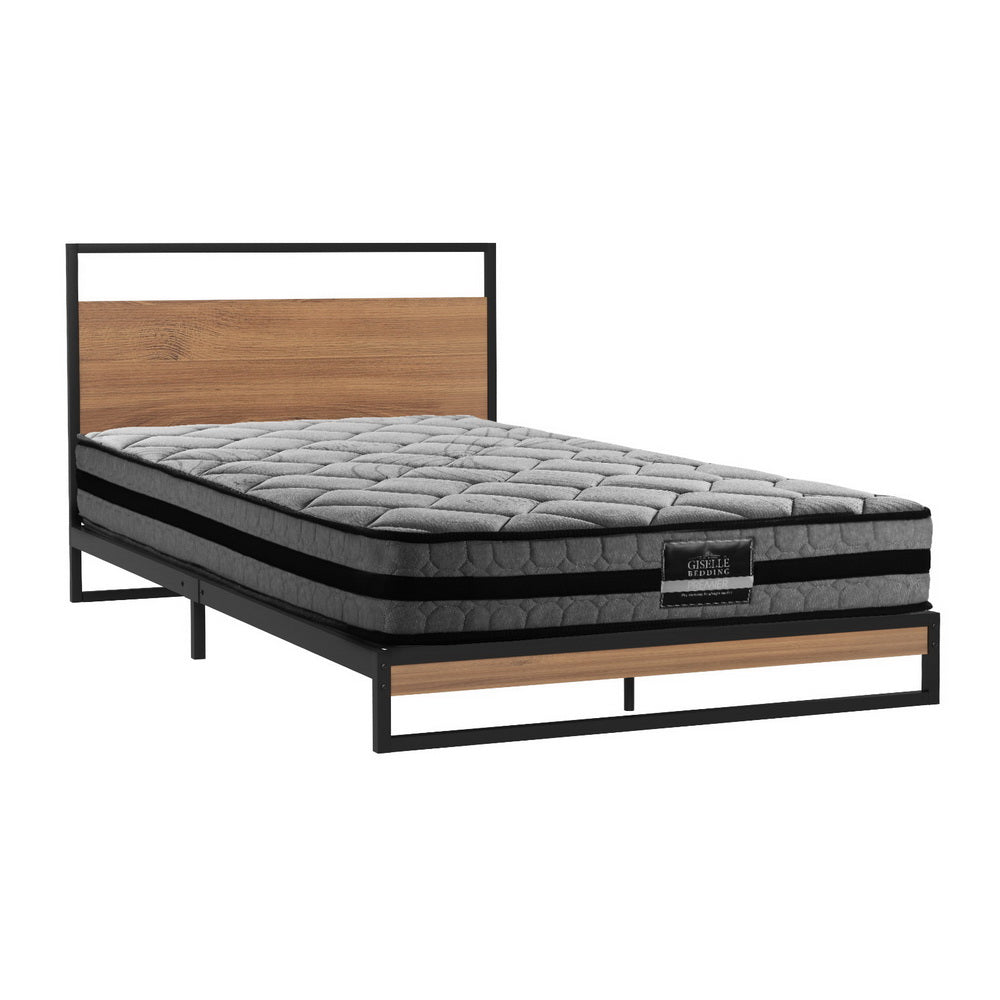Artiss Metal Bed Frame Single Size Beds Platform with Mattress