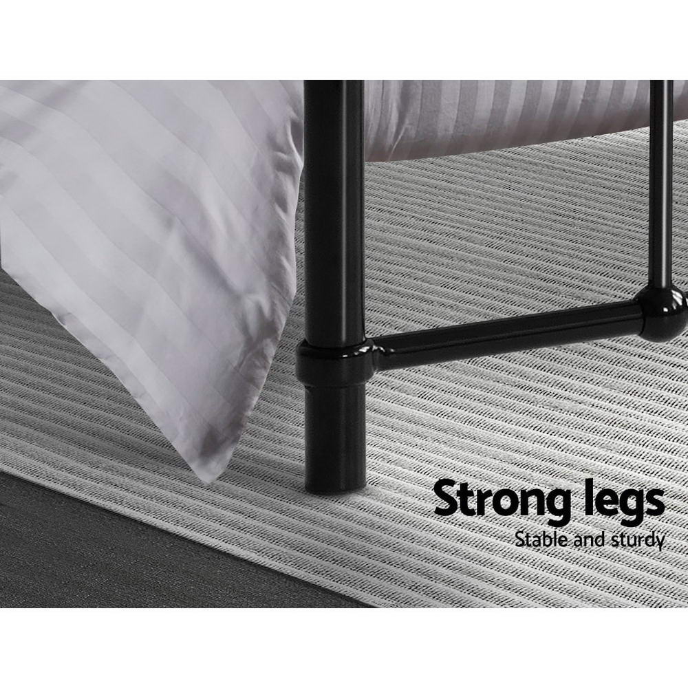 Artiss Bed Frame Metal Bed Frame LEO - Single (Black)