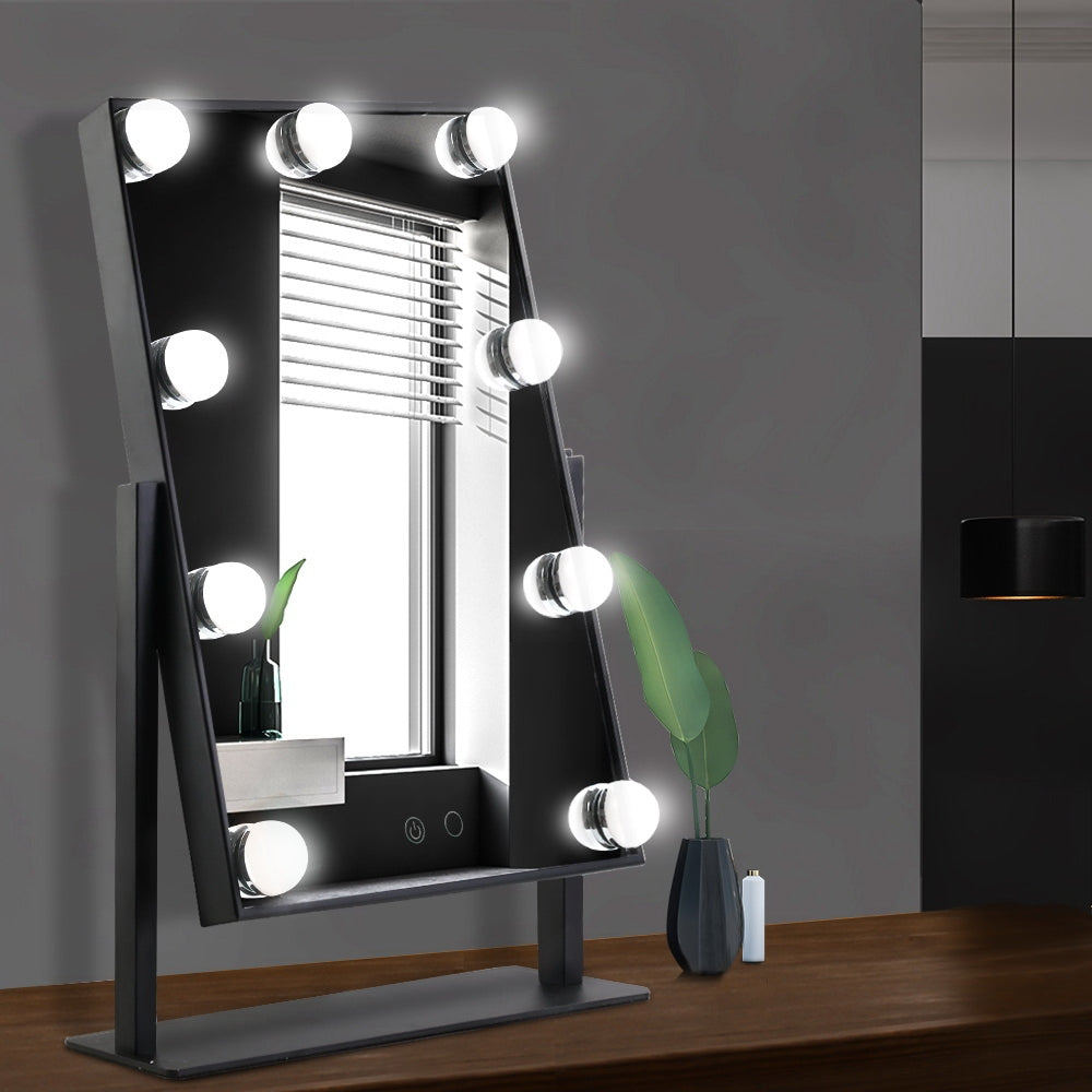 Embellir Makeup Mirror 30x48cm Hollywood Vanity with LED Light Rotation Tabletop