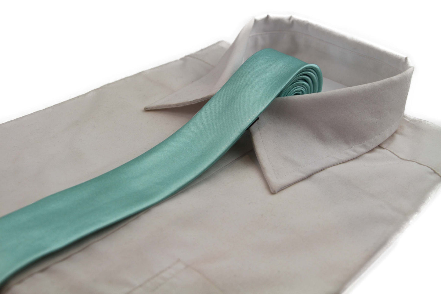 Mens Arctic Blue 5cm Skinny Plain Neck Tie