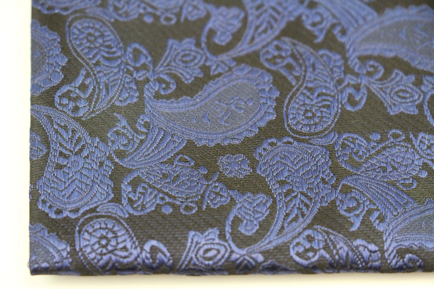 Mens Black & Dark Purple Paisley Silk Pocket Square