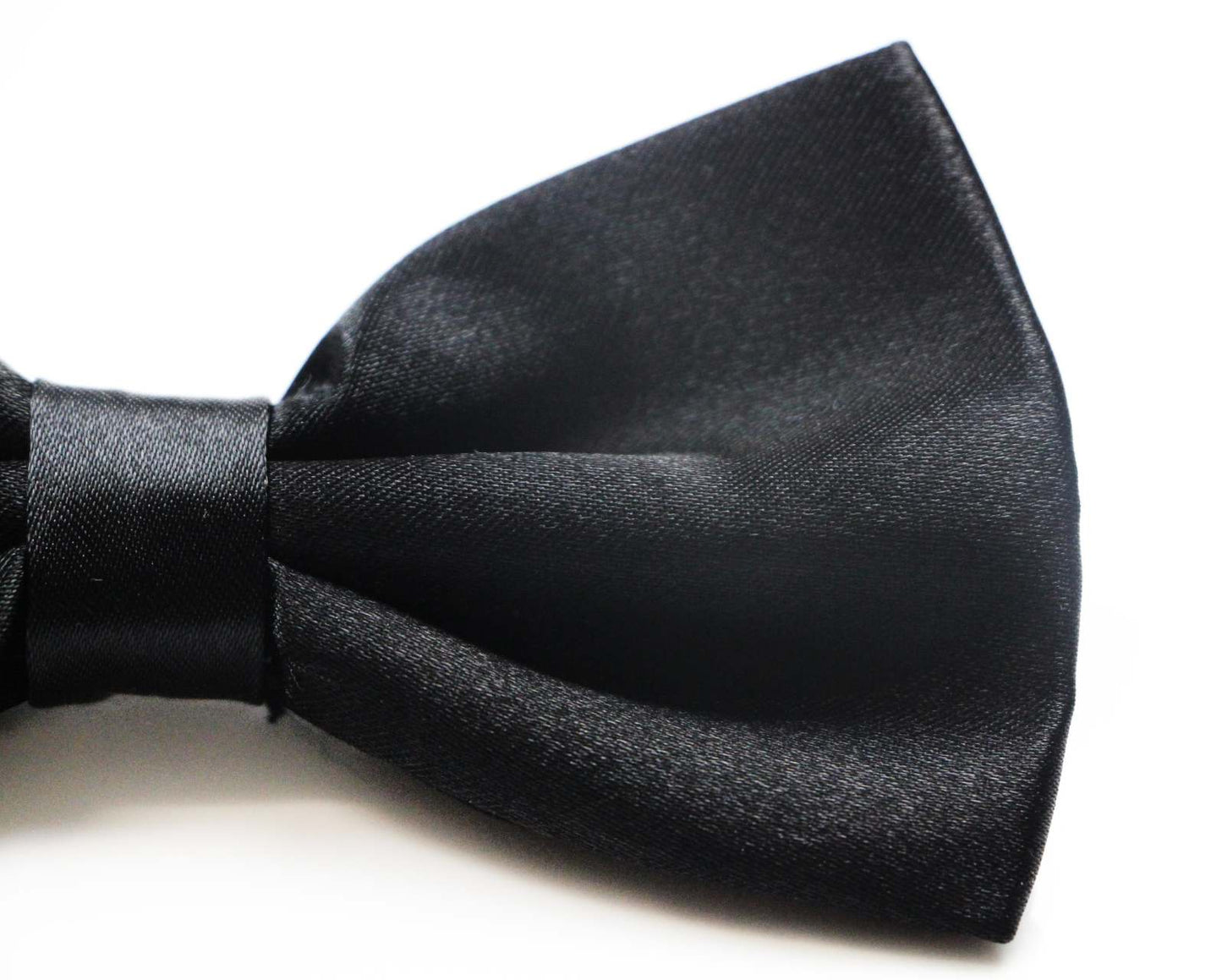 Mens Black Solid Plain Colour Bow Tie