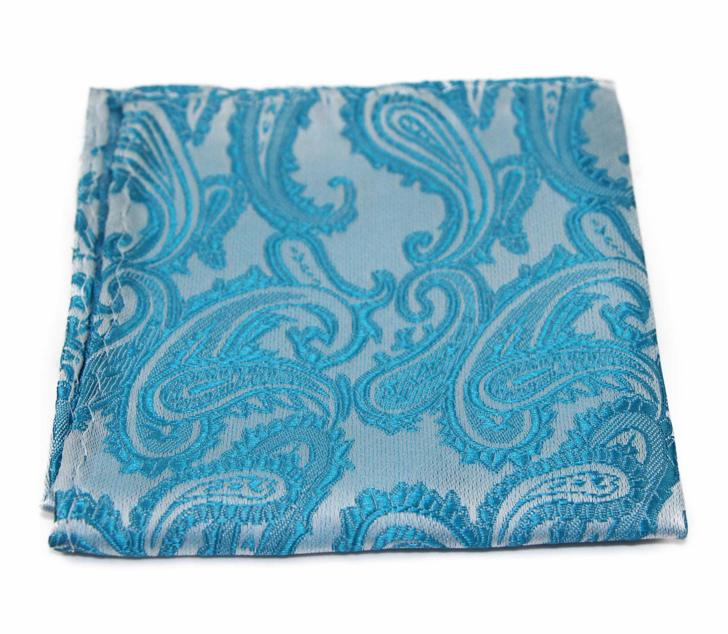 Mens Blue Paisley Pocket Square