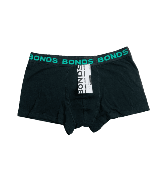 Mens Bonds Core Trunks Underwear Black / Pop Green Sr2