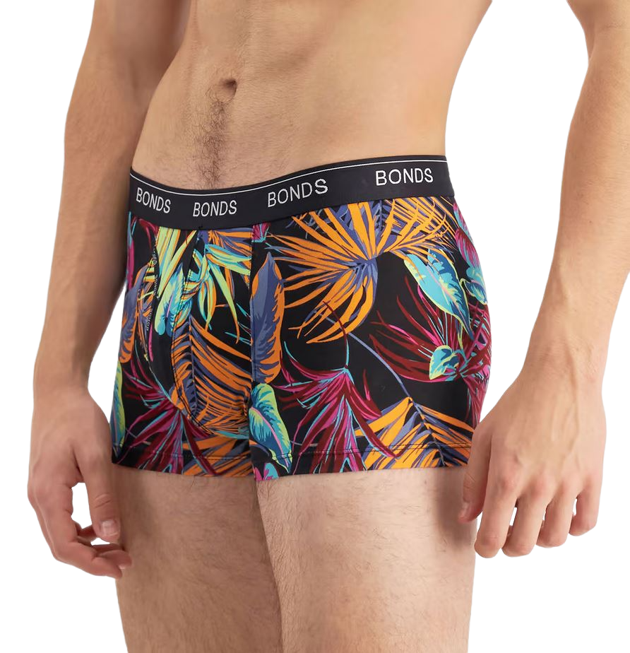 Mens Bonds Guyfront Trunks Cotton Underwear Palmy Night