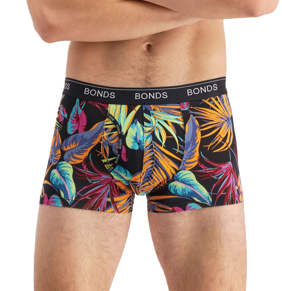 Mens Bonds Guyfront Trunks Cotton Underwear Palmy Night