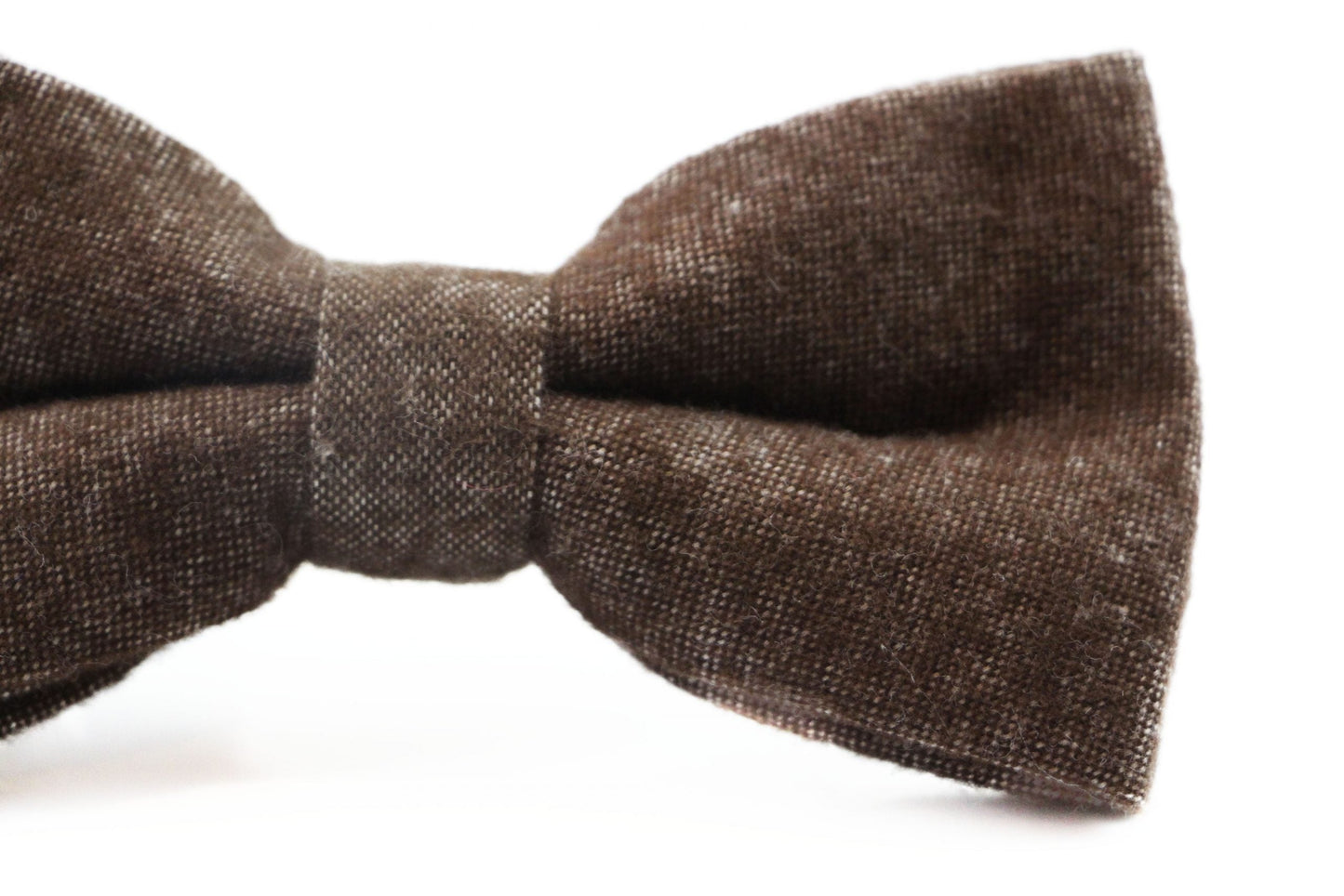 Mens Brown Denim & Burgundy Trim Cotton Bow Tie & Pocket Square Set