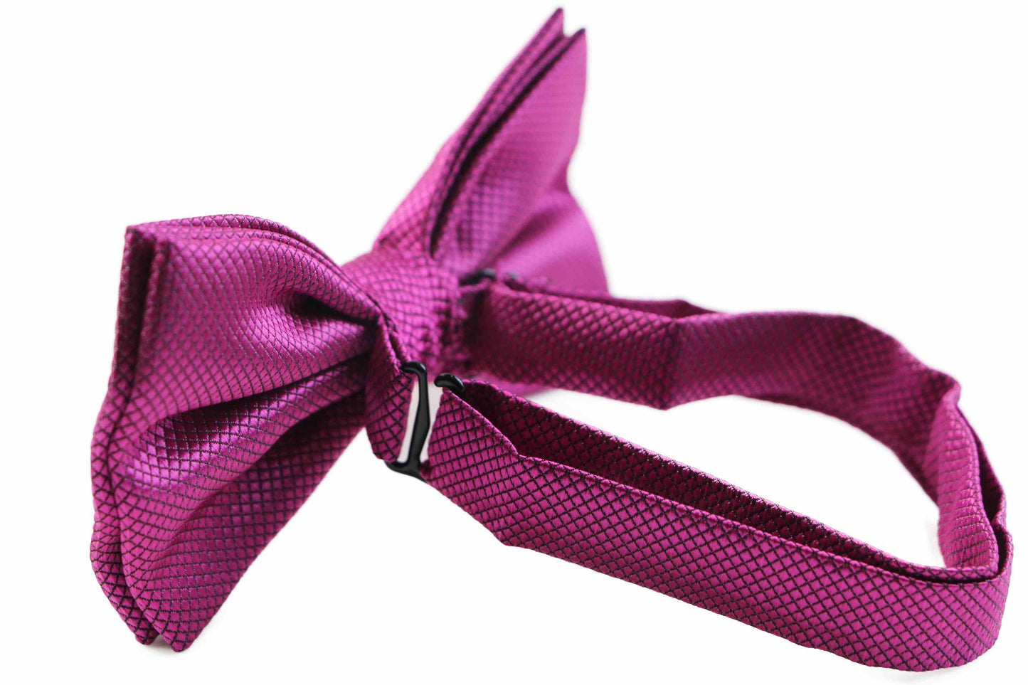 Mens Burgundy Plain Coloured Checkered Bow Tie