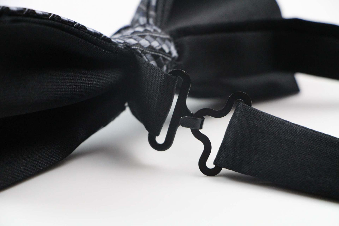 Mens Charcoal Shaded Squares Patterned Bow Tie