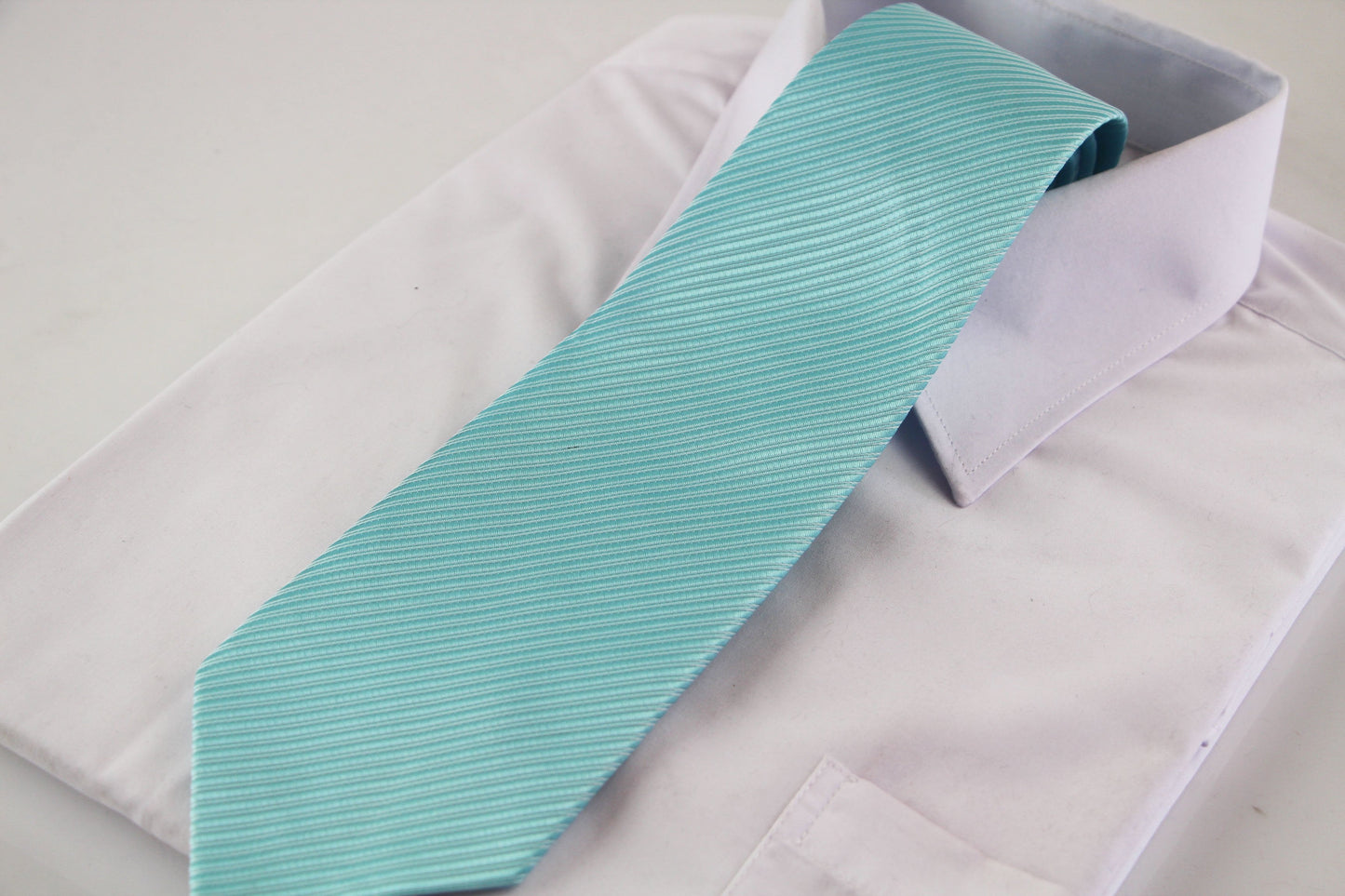Mens Electric Blue & White Striped 10cm Neck Tie