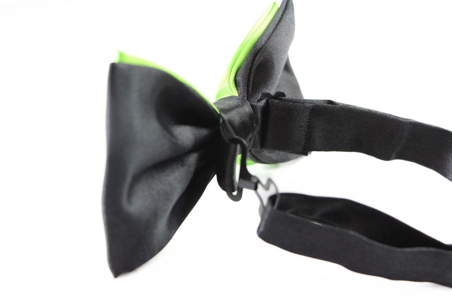 Mens Fluro Green Two Tone Layered Bow Tie