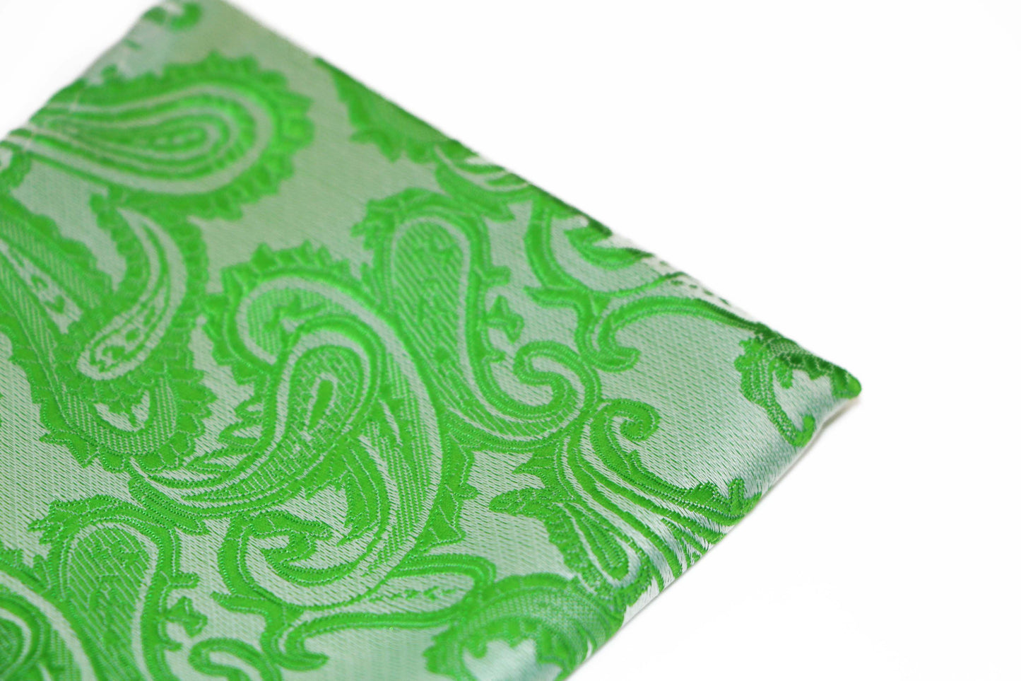 Mens Green Paisley Pocket Square