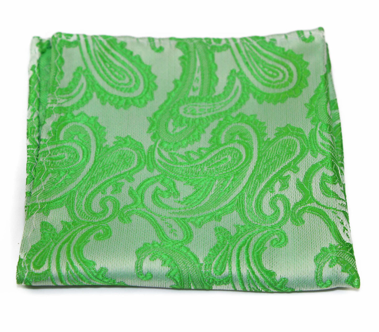 Mens Green Paisley Pocket Square