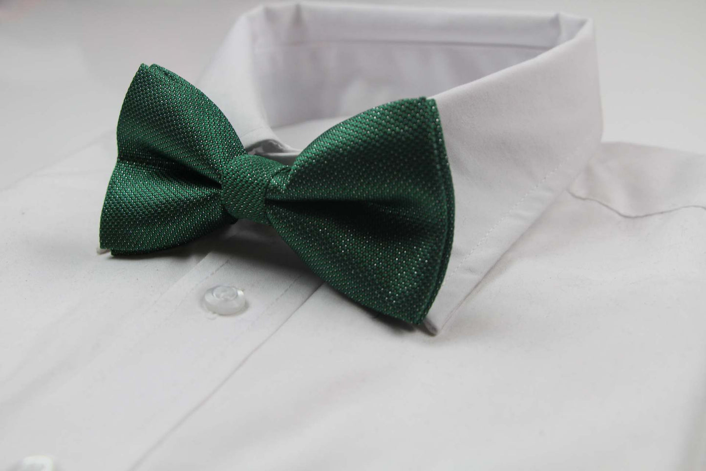 Mens Green & Silver Patterned Bow Tie