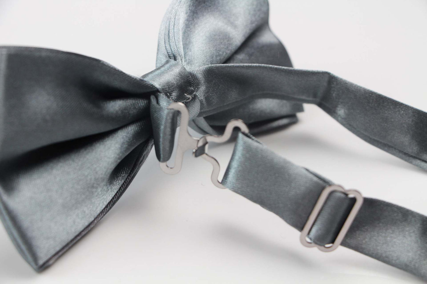 Mens Grey Solid Plain Colour Bow Tie
