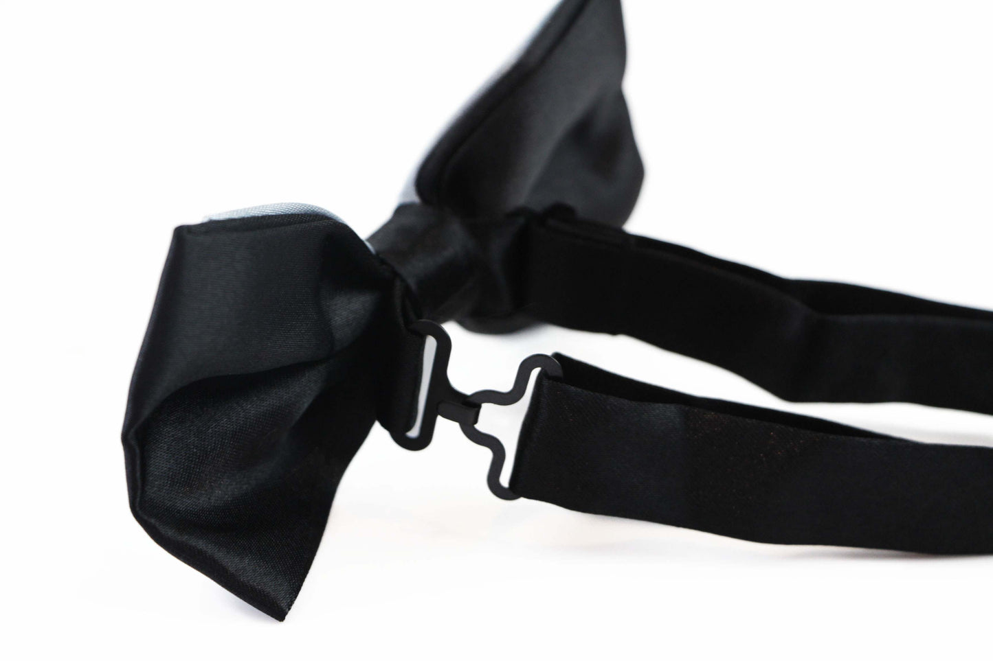 Mens Grey Two Tone Layered Bow Tie