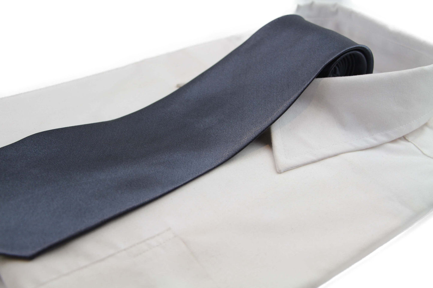 Mens Gunmetal Classic 10cm Plain Neck Tie
