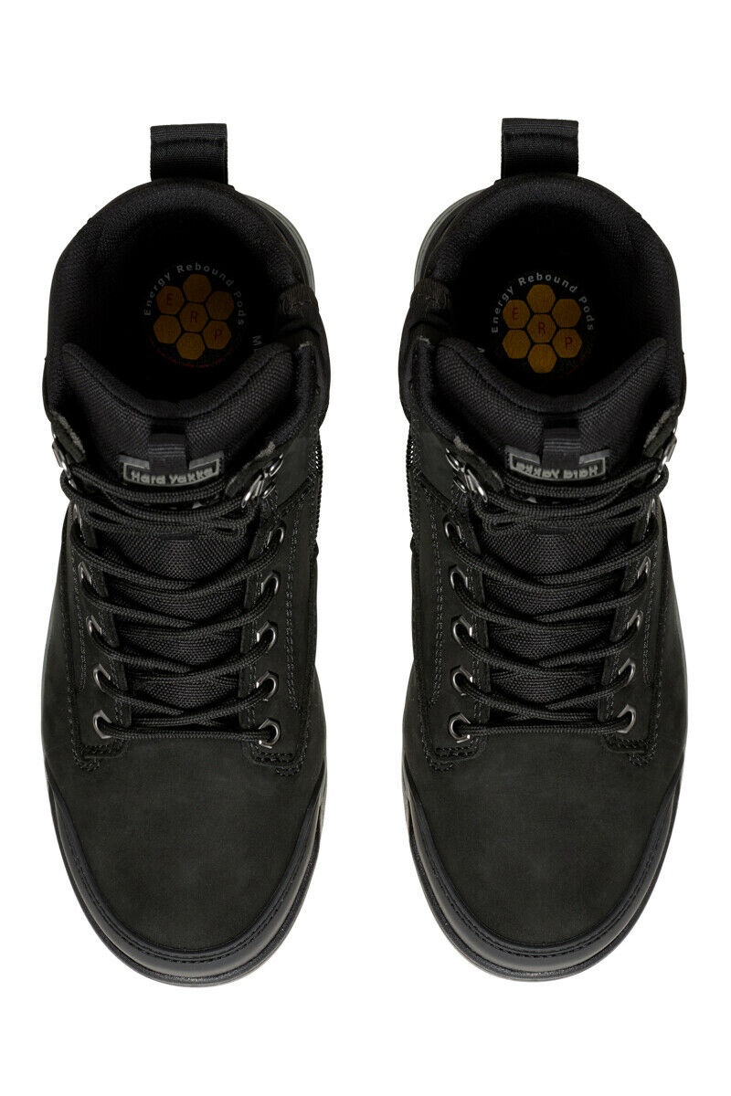 Mens Hard Yakka 3056 Lace Boots Zip Steel Top Cap Industrial Black Boot