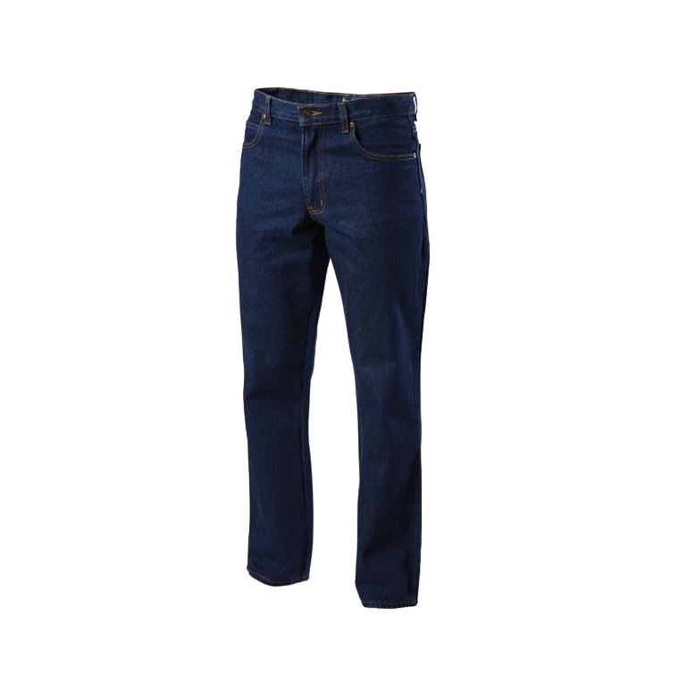 Mens Hard Yakka Heavy Duty Washed Denim Work Jeans Navy