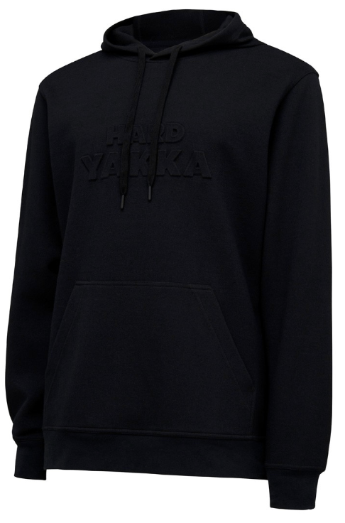 Mens Hard Yakka Hoodie With Embossed Crew Neck Print Black Y19530