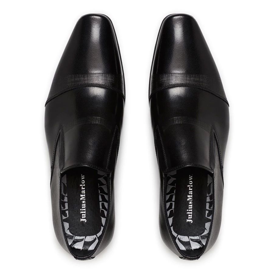 Mens Julius Marlow Bernie Black Leather Slip On Work Shoes