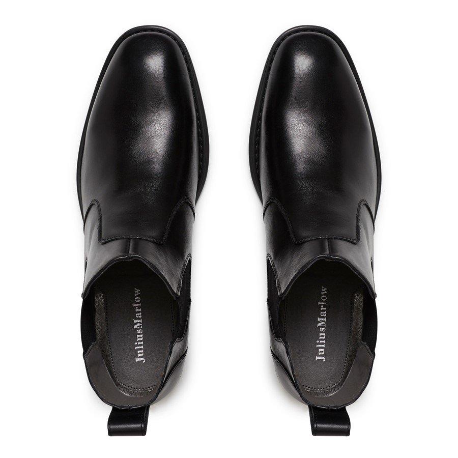 Mens Julius Marlow Harry Black Leather Boots Pull On Leather Shoes