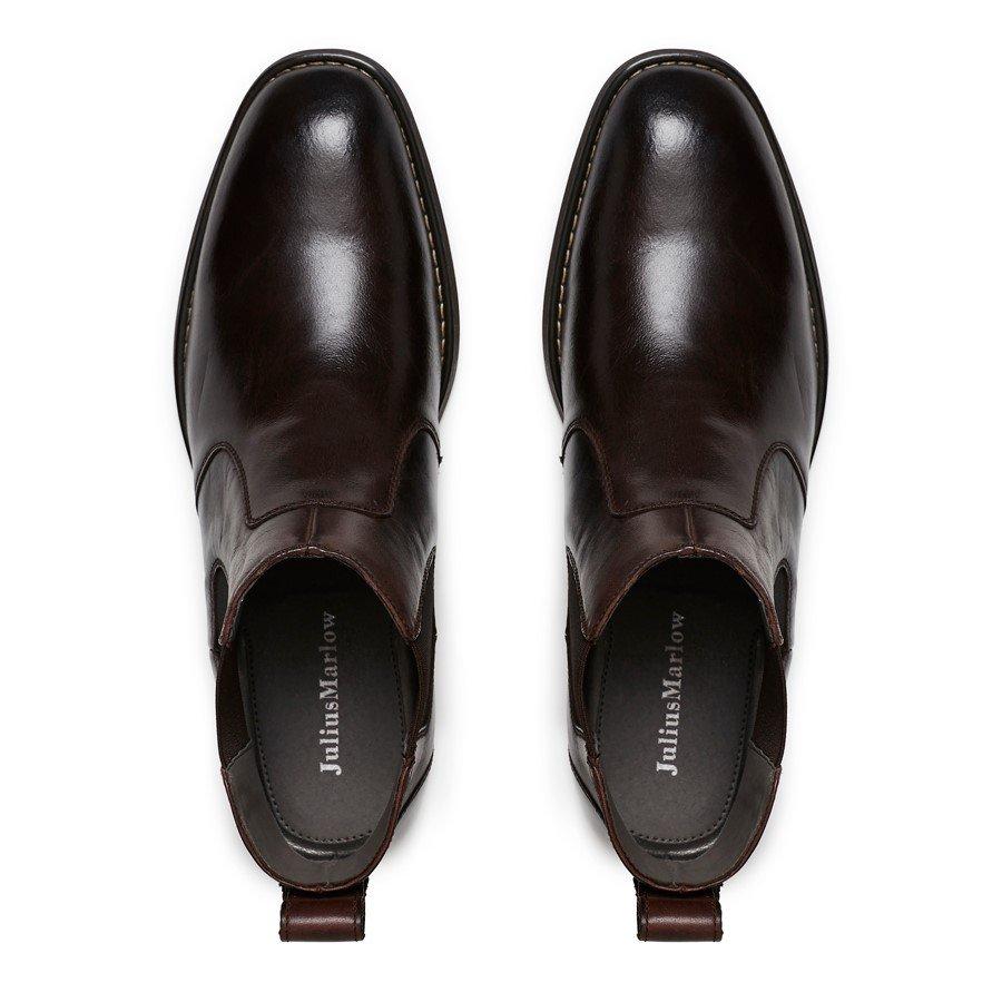 Mens Julius Marlow Harry Brown Oily Leather Boots Pull On Leather Shoes