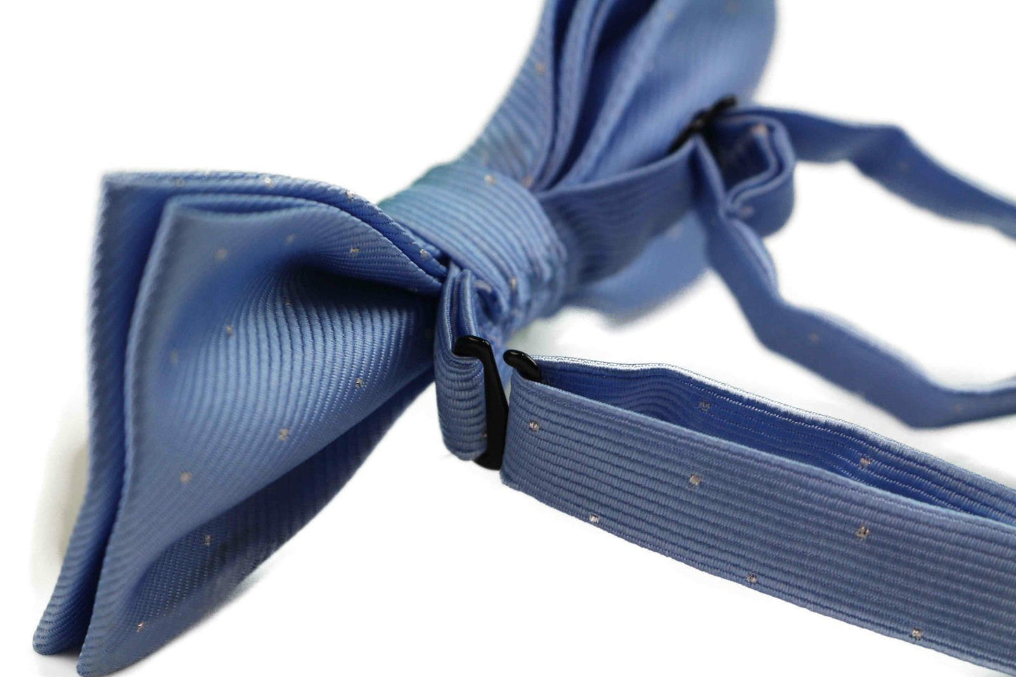 Mens Light Blue With Silver Stars Matching Bow Tie & Pocket Square Set