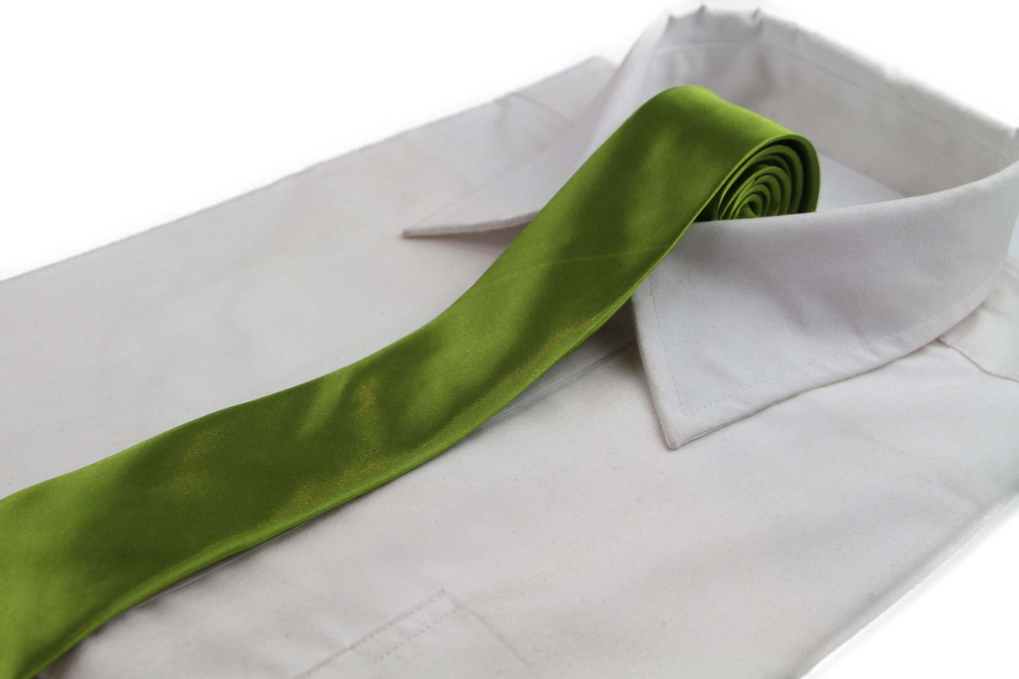 Mens Light Green 5cm Skinny Plain Neck Tie